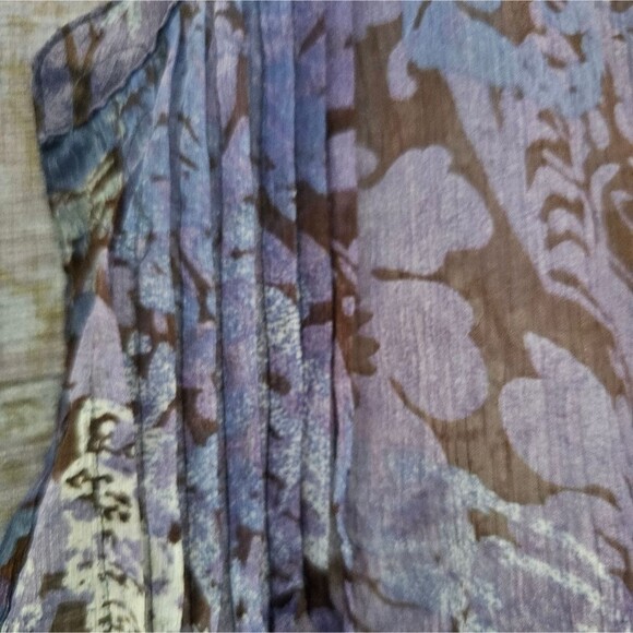 Maggie Barnes Sheer Abstract Blouse Women’s 1X 18/20 Blue Purple Artsy Top - Picture 7 of 14